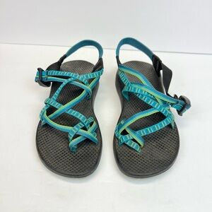 Chaco Women's Strappy Sandals - Blue and Black Size 7